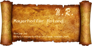 Mayerhoffer Roland névjegykártya